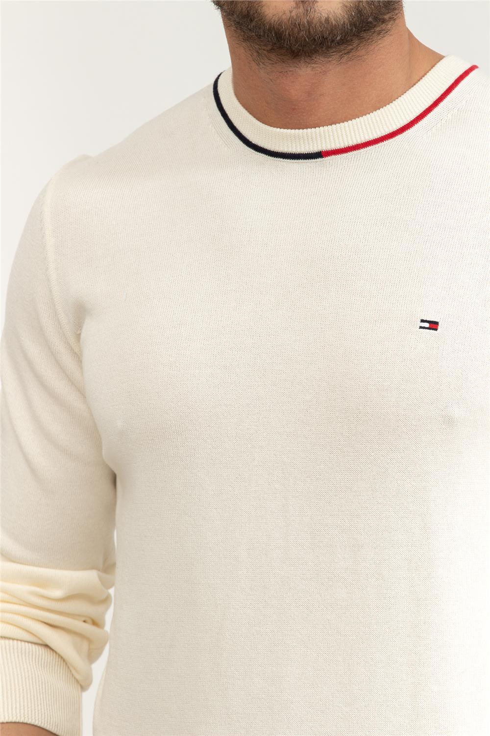 Tommy Hilfiger Fine Gauge Rwb Crew Neck Erkek Triko