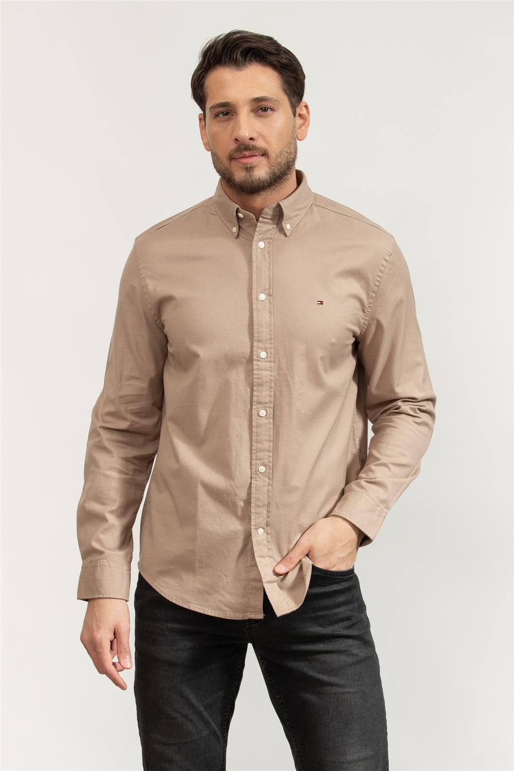 Tommy Hilfiger Flex Flannel Solid Rf Erkek Gömlek