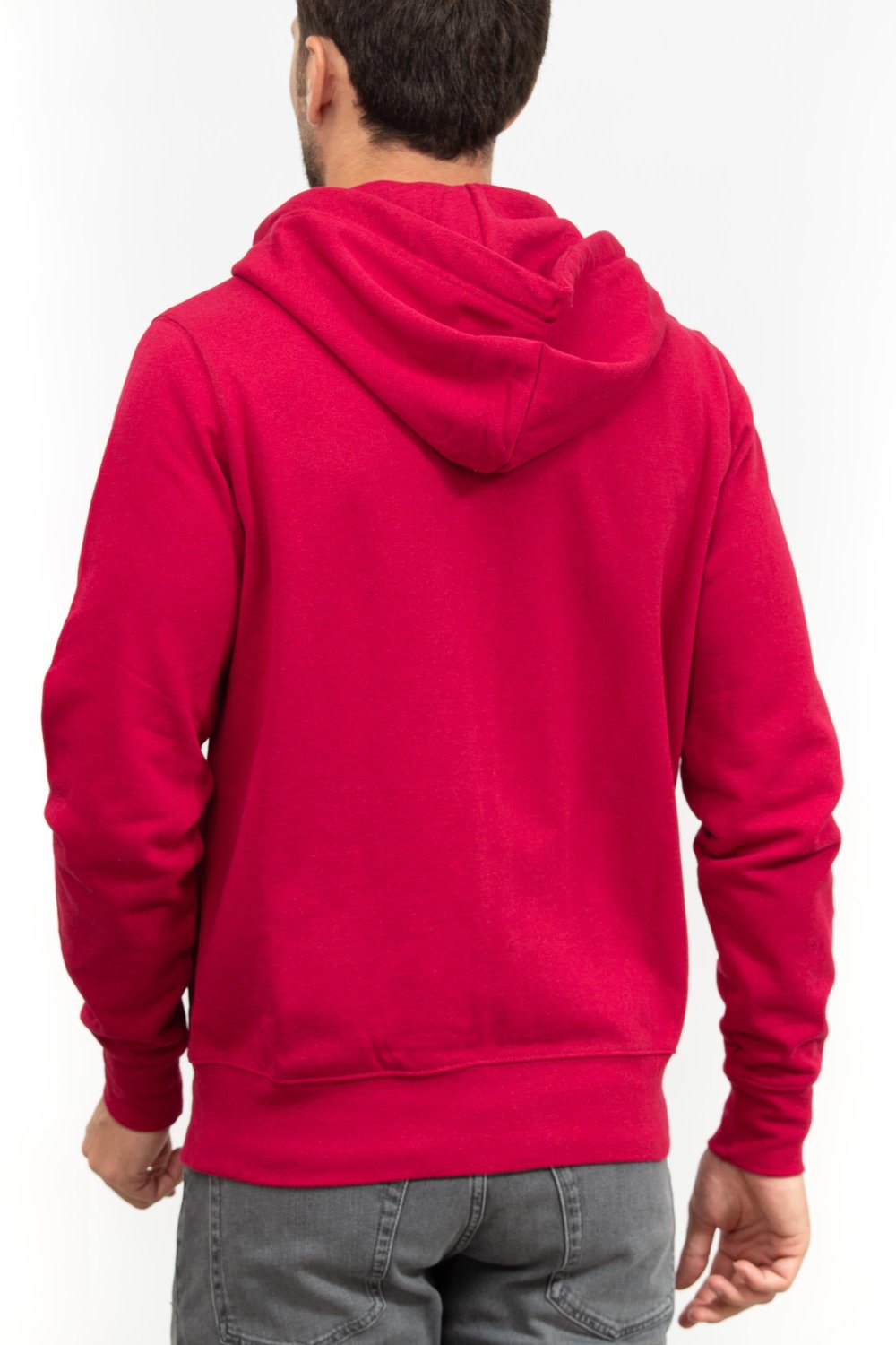 Tommy Hilfiger Global Stripe Erkek Fermuarlı Sweatshirt Kırmızı