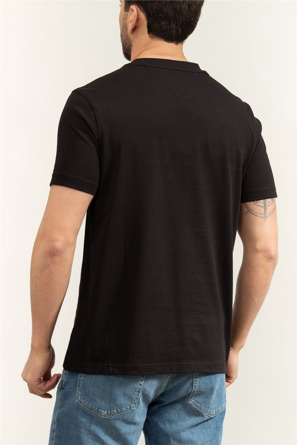 Tommy Hilfiger Loopback Stripe Graphic Tee Erkek Bisiklet Yaka T-Shirt