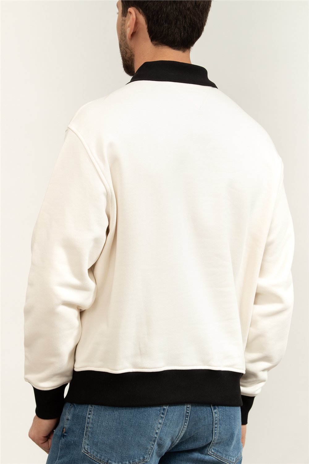 Tommy Hilfiger Modern Athleisure Rugby Collar Erkek Bisiklet Yaka Sweatshirt Sarı