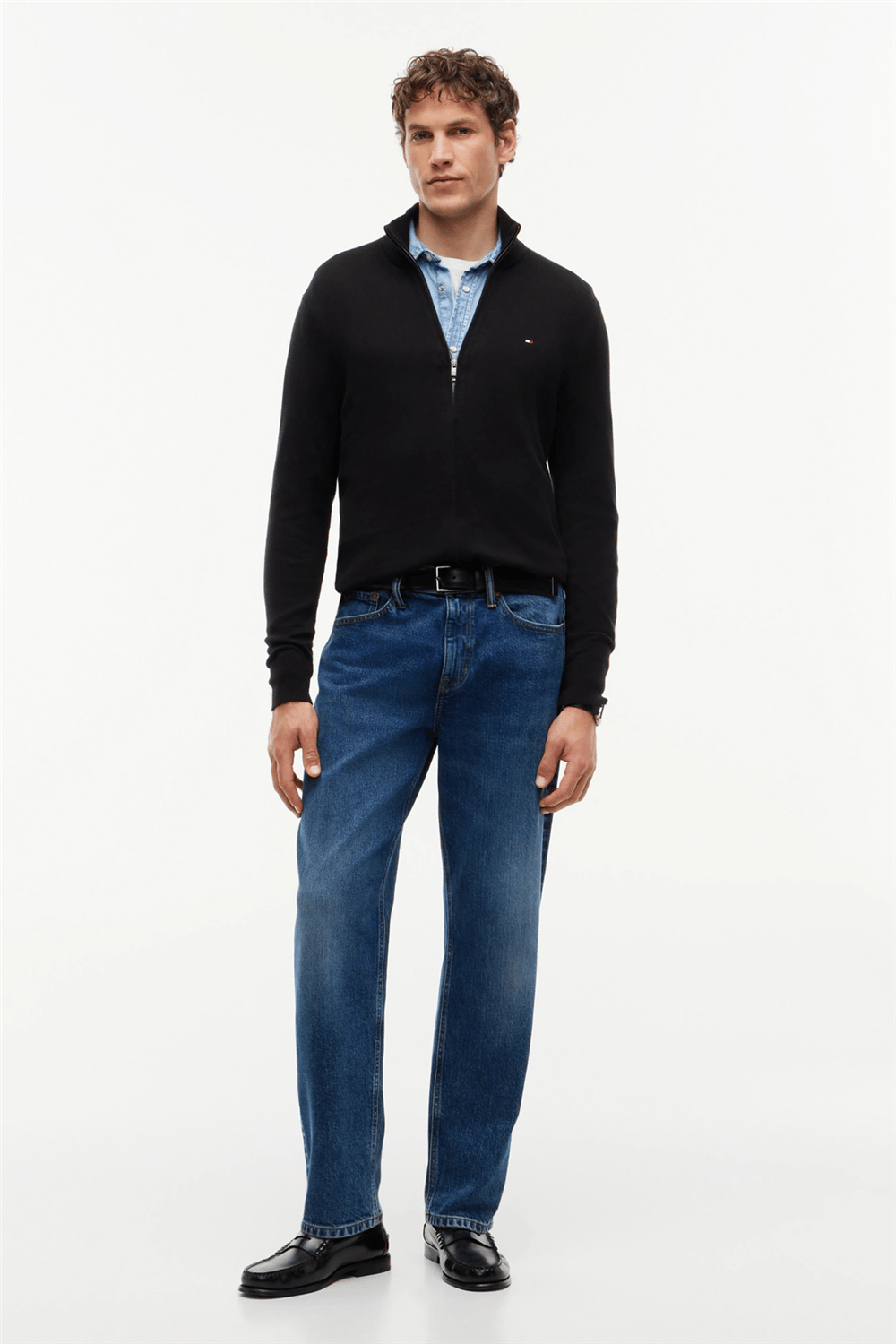 Tommy Hilfiger Pima Org Ctn Cashmere Zip Thru Erkek Hırka Siyah