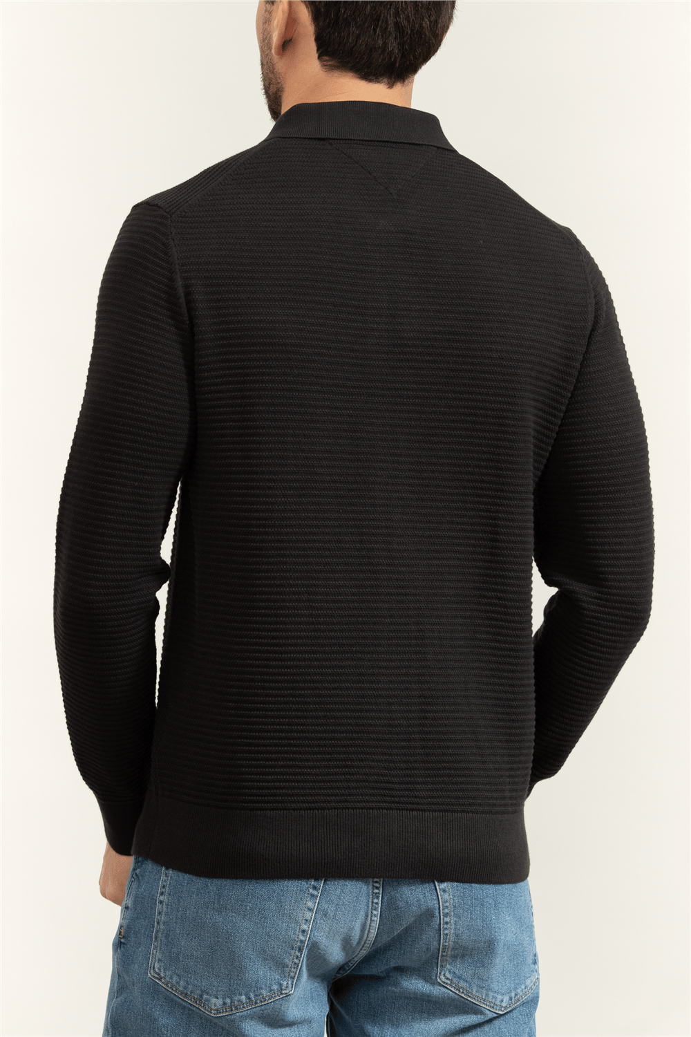Tommy Hilfiger Seasonal Structure Zip Thru Polo Erkek Polo Yaka Triko