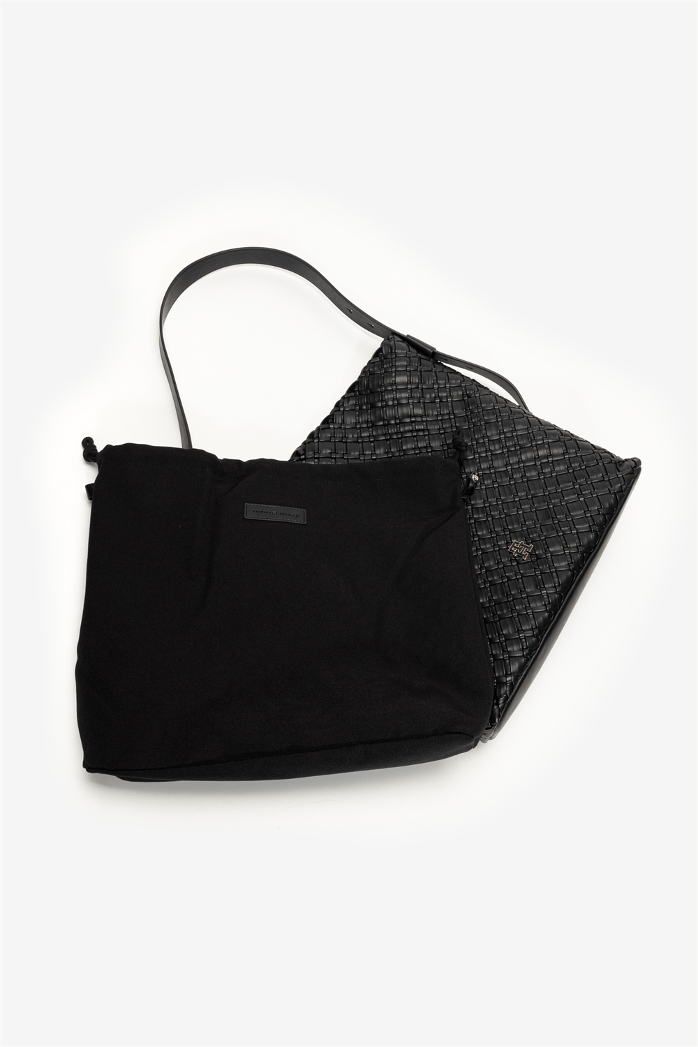 Tommy Hilfiger TH Braided Maxi Hobo Kadın Mini Omuz Çantası Siyah