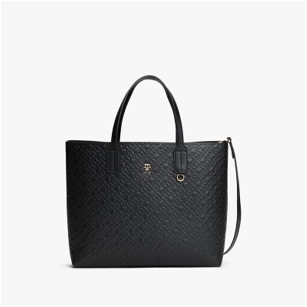 Tommy Hilfiger Th Icon Satchel Kadın Omuz Çantası Siyah