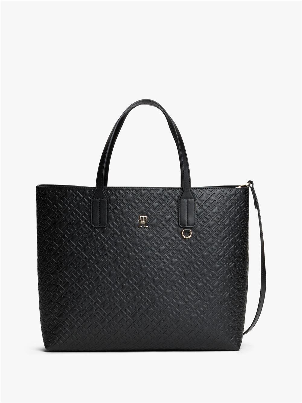 Tommy Hilfiger Th Icon Satchel Kadın Omuz Çantası Siyah