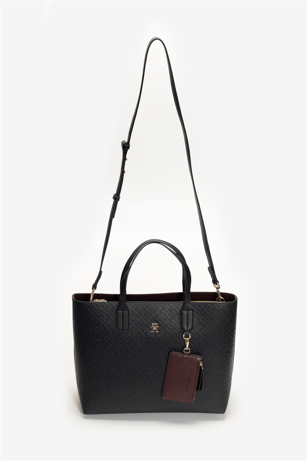 Tommy Hilfiger TH Icon Satchel Mono Kadın Mini Omuz Çantası Mavi