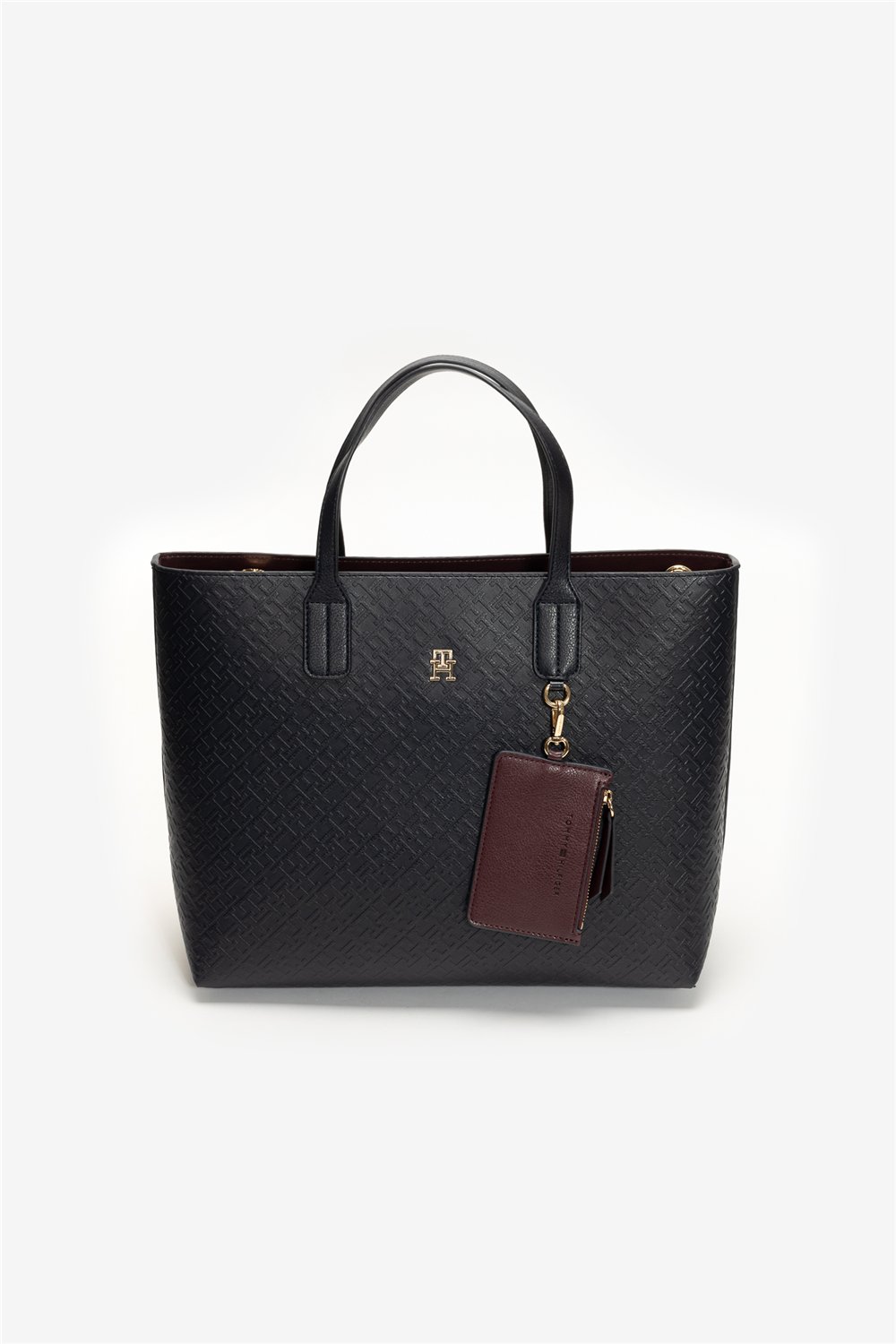Tommy Hilfiger TH Icon Satchel Mono Kadın Mini Omuz Çantası Mavi
