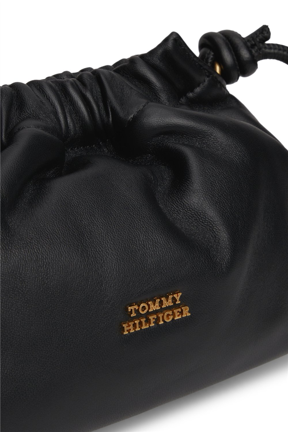Tommy Hilfiger Th Soft Leather Cros Kadın Mini Omuz Çantası Siyah