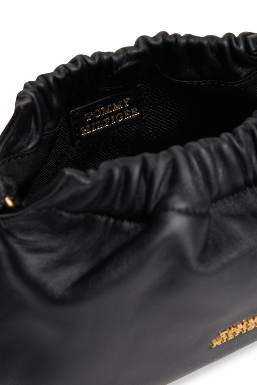 Tommy Hilfiger Th Soft Leather Cros Kadın Mini Omuz Çantası Siyah
