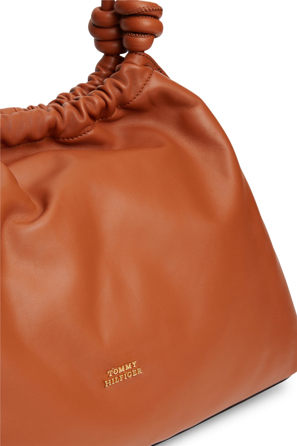 Tommy Hilfiger Th Soft Leather Hobo Kadın Omuz Çantası Kahverengi