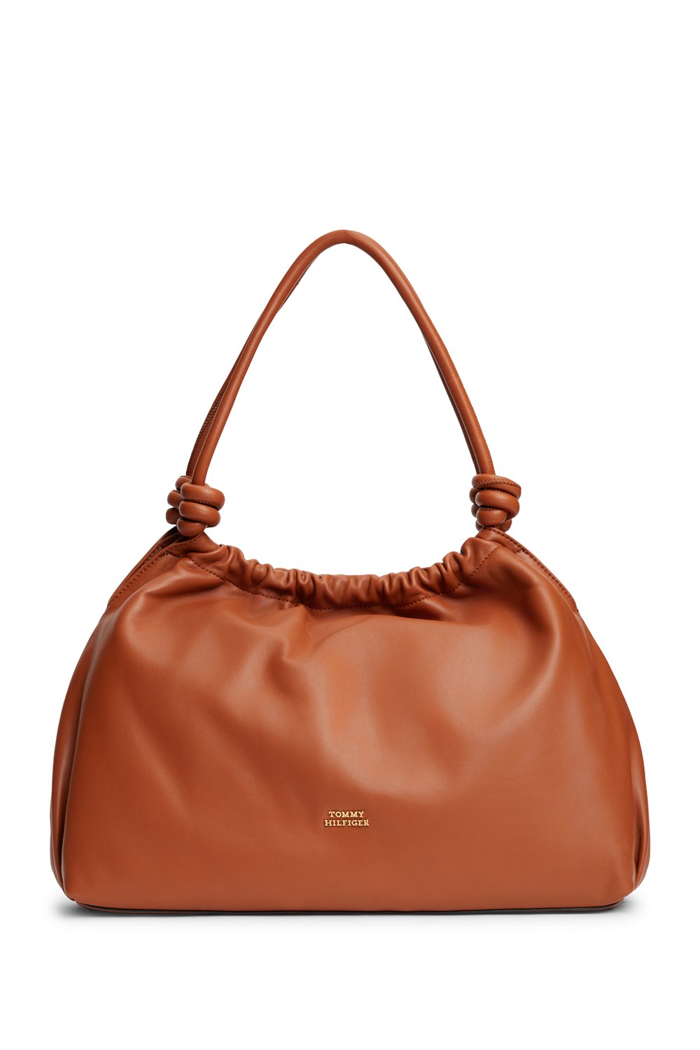 Tommy Hilfiger Th Soft Leather Hobo Kadın Omuz Çantası Kahverengi