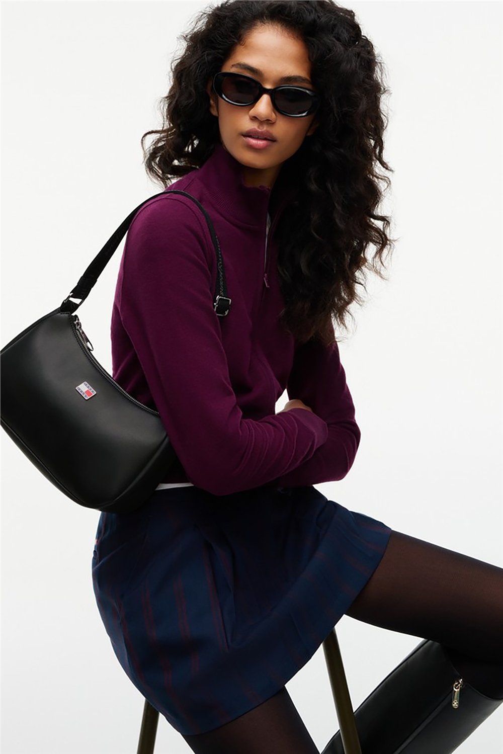 Tommy Hilfiger Tjw Daily Elevated Shoulder Bag Kadın Omuz Çantası Siyah