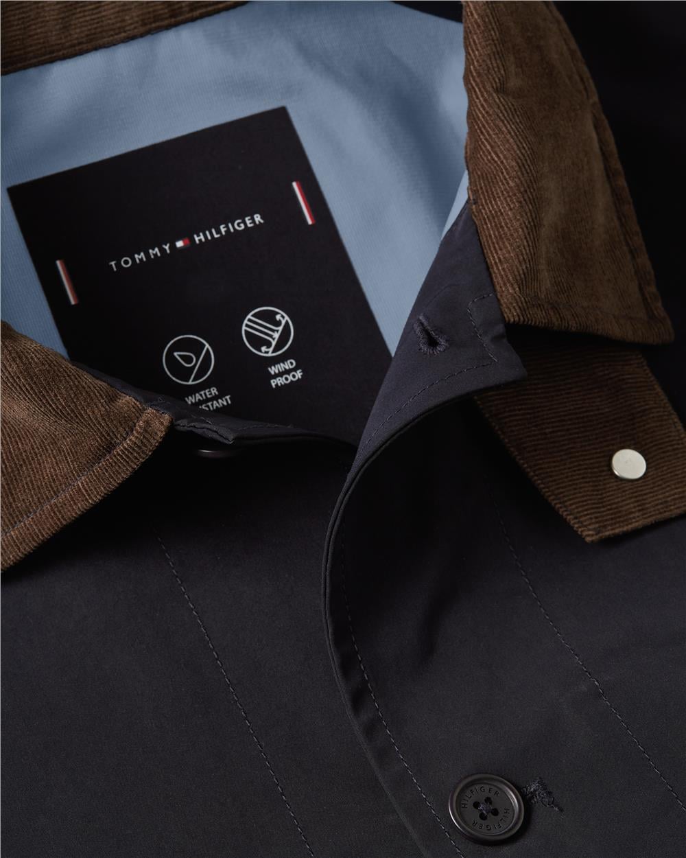 Tommy Hilfiger Wet Weather Barn Erkek Mont Mavi