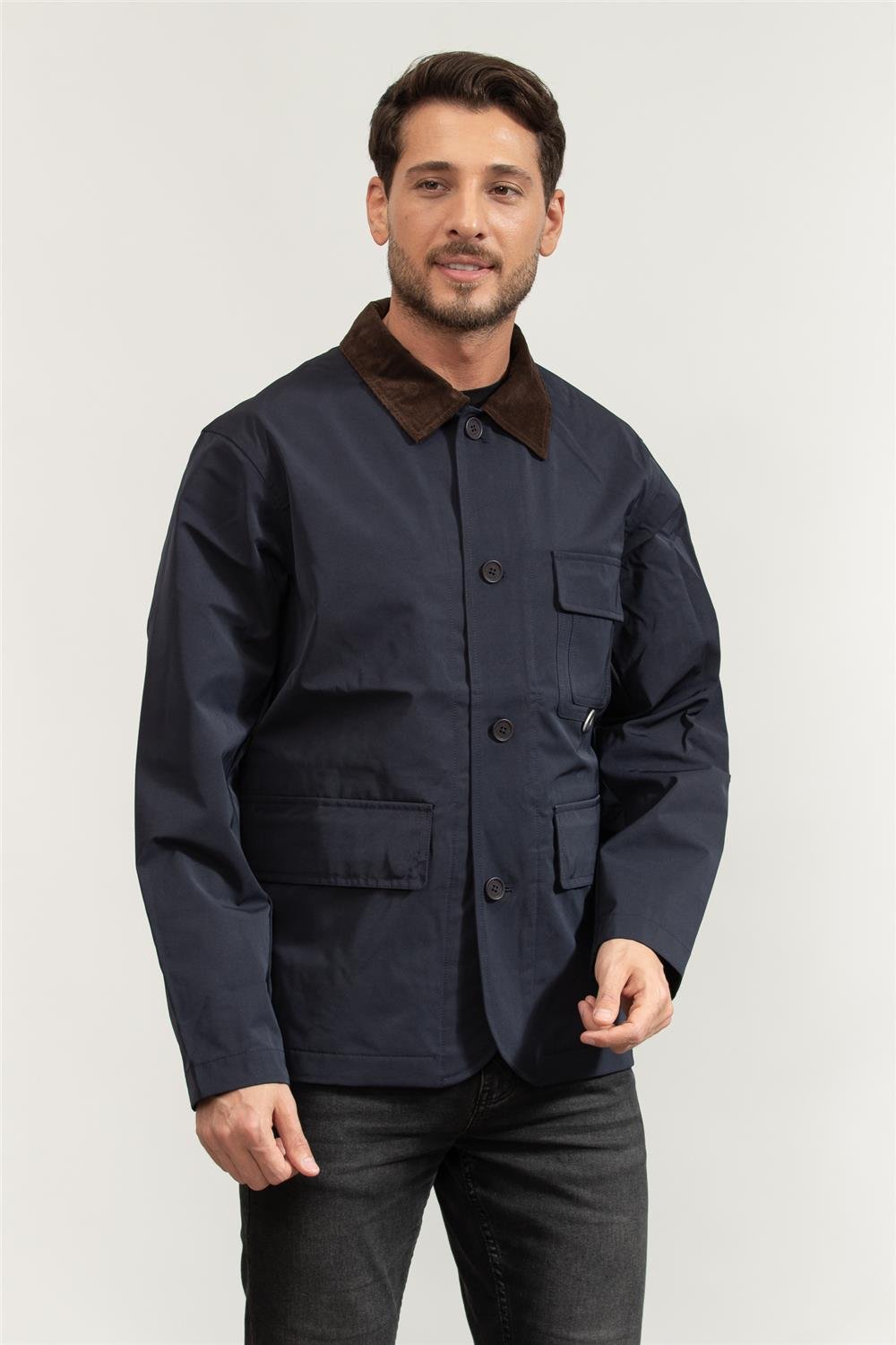Tommy Hilfiger Wet Weather Barn Erkek Mont Mavi