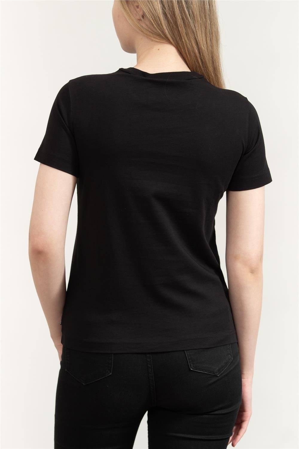 Versace Jeans Couture %100 Pamuklu Kadın T-Shirt Siyah