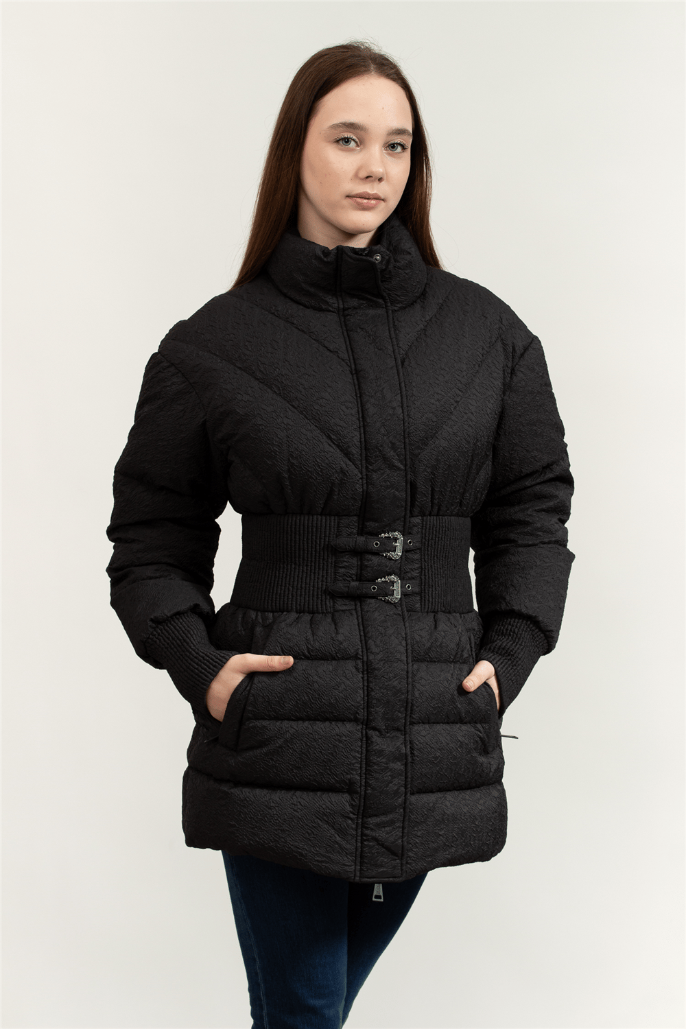 Versace Jeans Couture Crinkle Argyle NL Kadın Şişme Mont