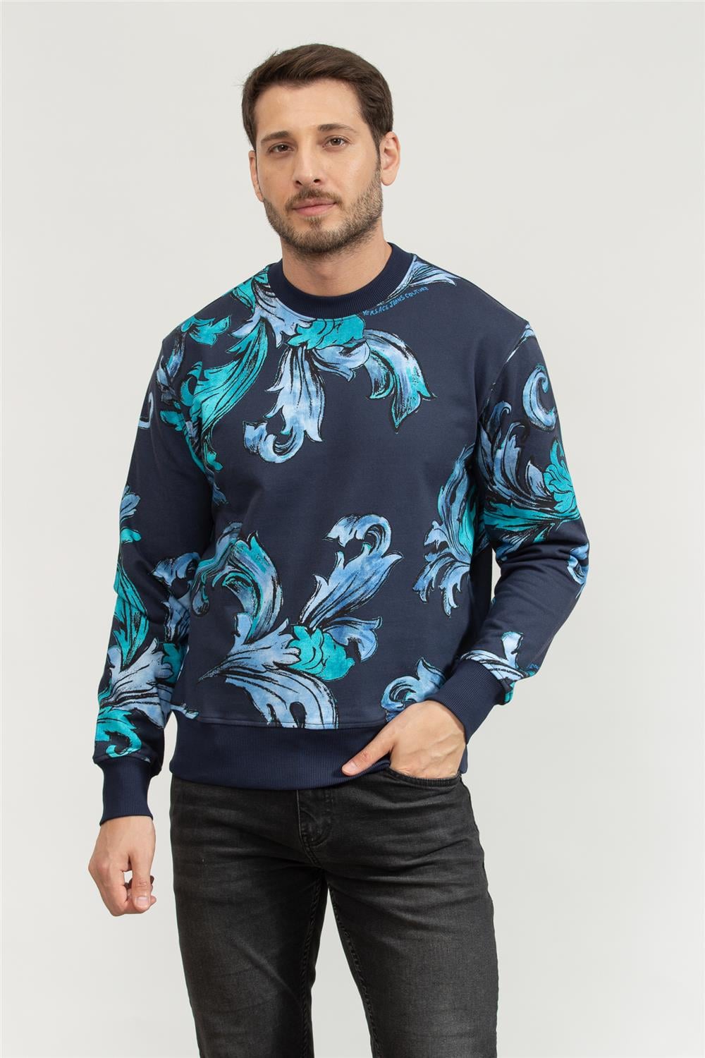 Versace Jeans Couture Erkek Bisiklet Yaka Sweatshirt
