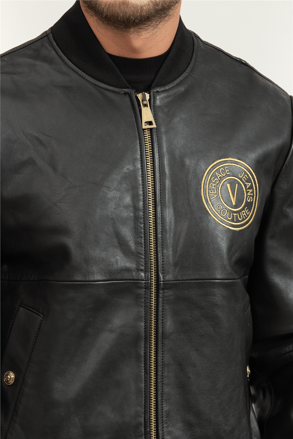 Versace Jeans Couture Erkek Deri Mont