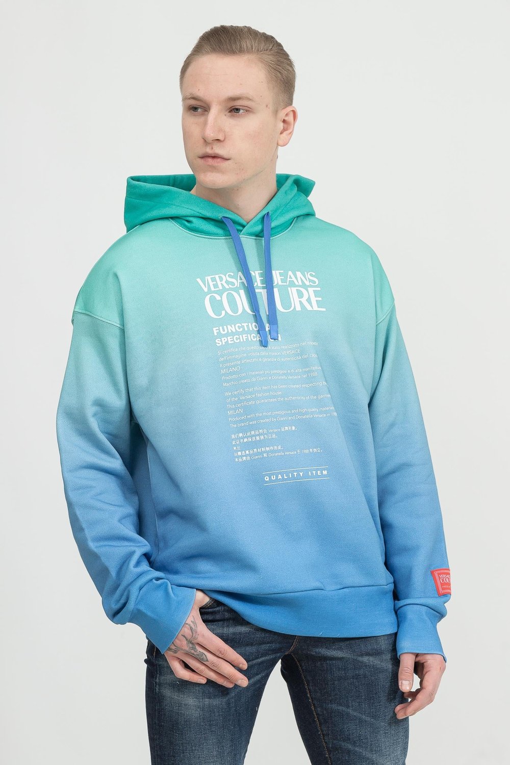 Versace Jeans Couture Erkek Kapüşonlu Sweatshirt