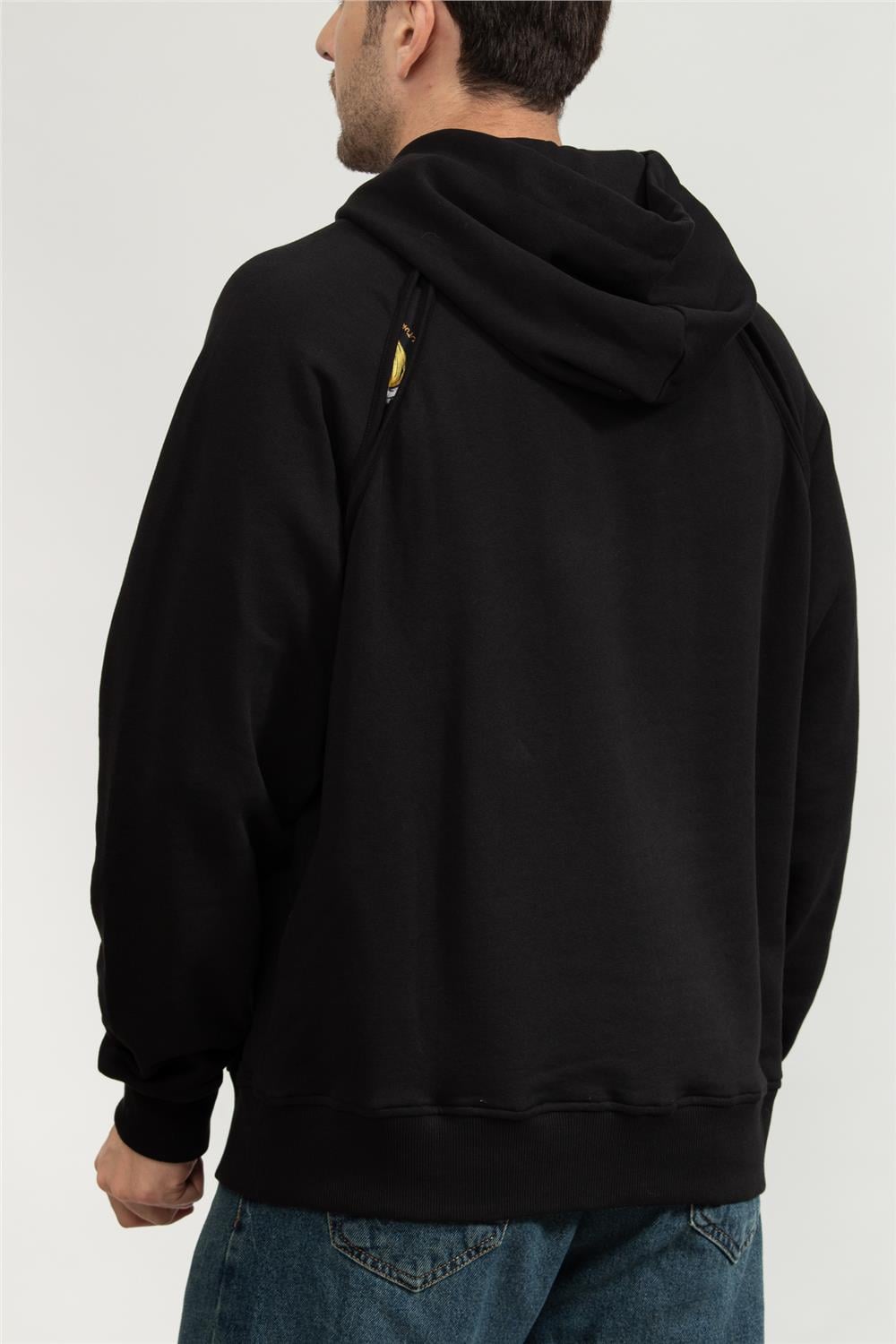 Versace Jeans Couture Erkek Kapüşonlu Sweatshirt Siyah