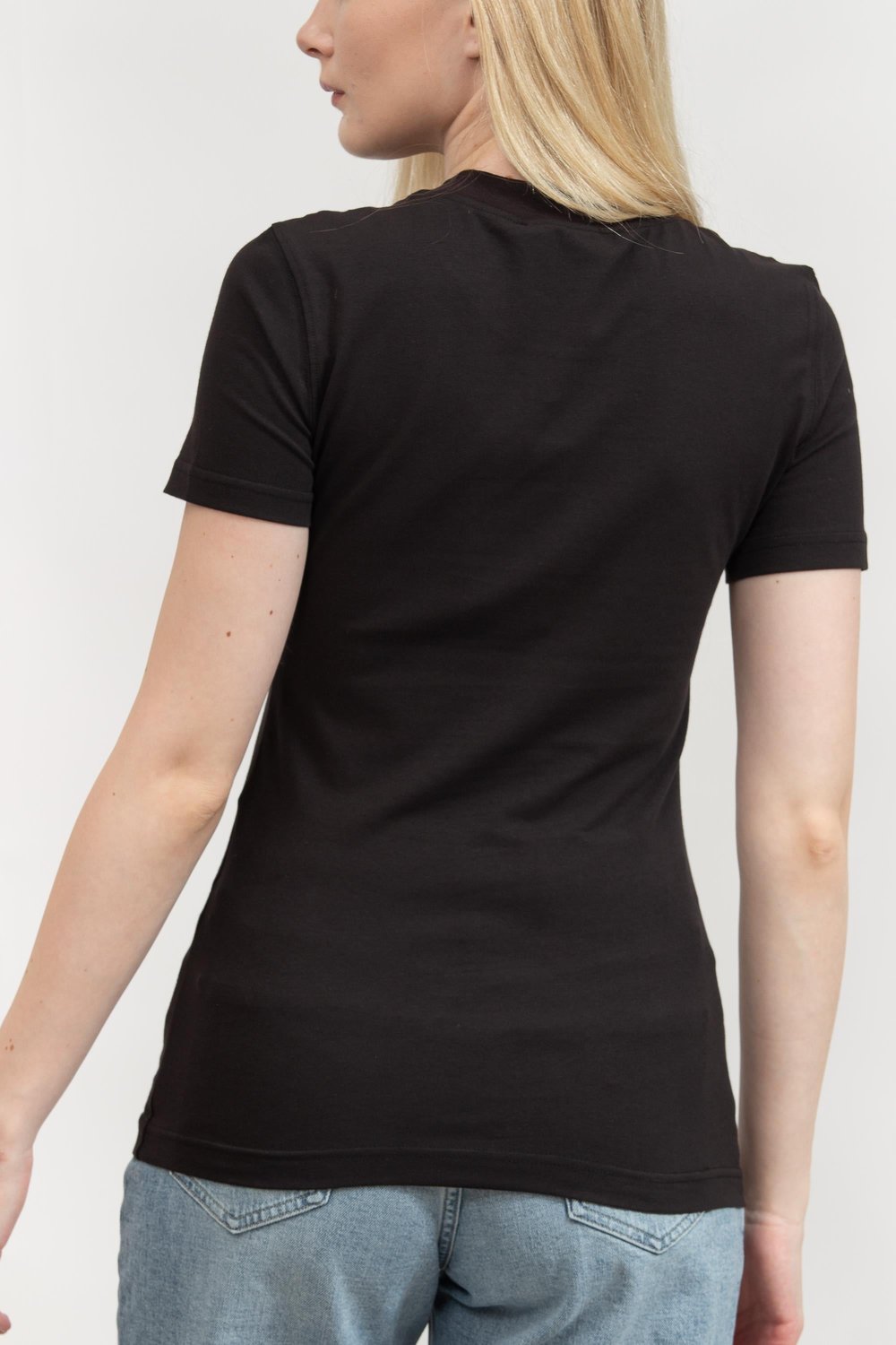 Versace Jeans Couture Kadın Bisiklet Yaka T-Shirt Siyah