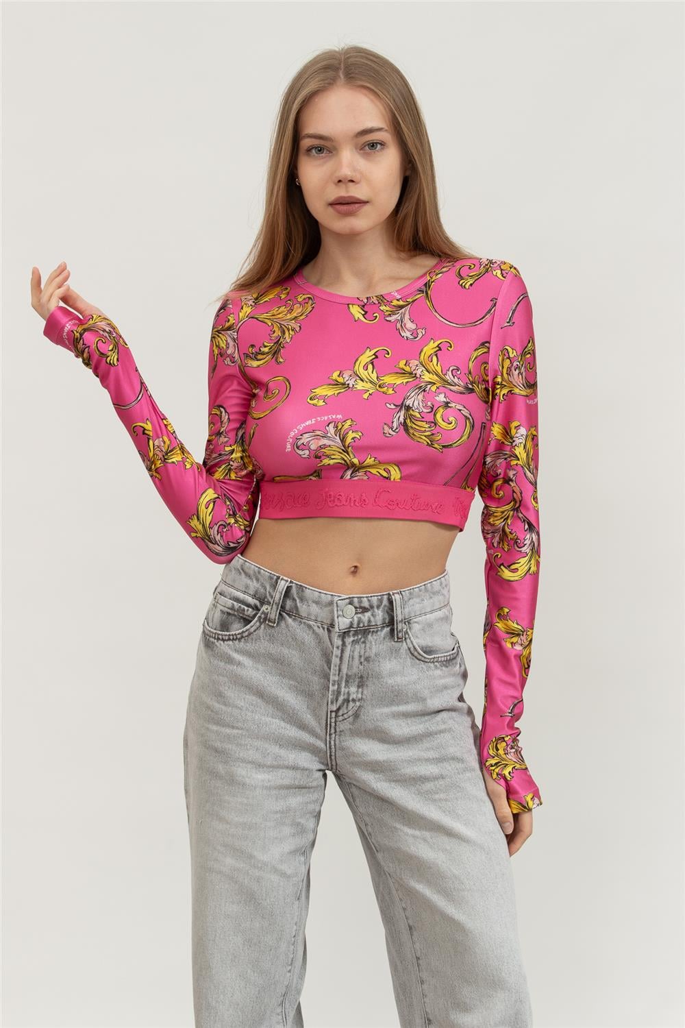 Versace Jeans Couture Kadın Bisiklet Yaka T-Shirt Çok Renkli
