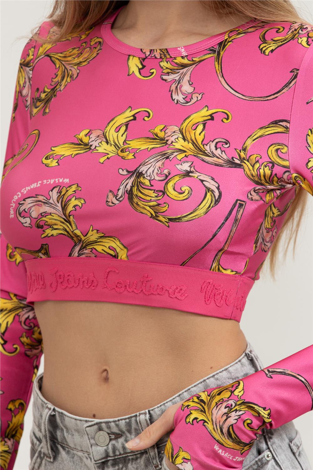 Versace Jeans Couture Kadın Bisiklet Yaka T-Shirt Çok Renkli
