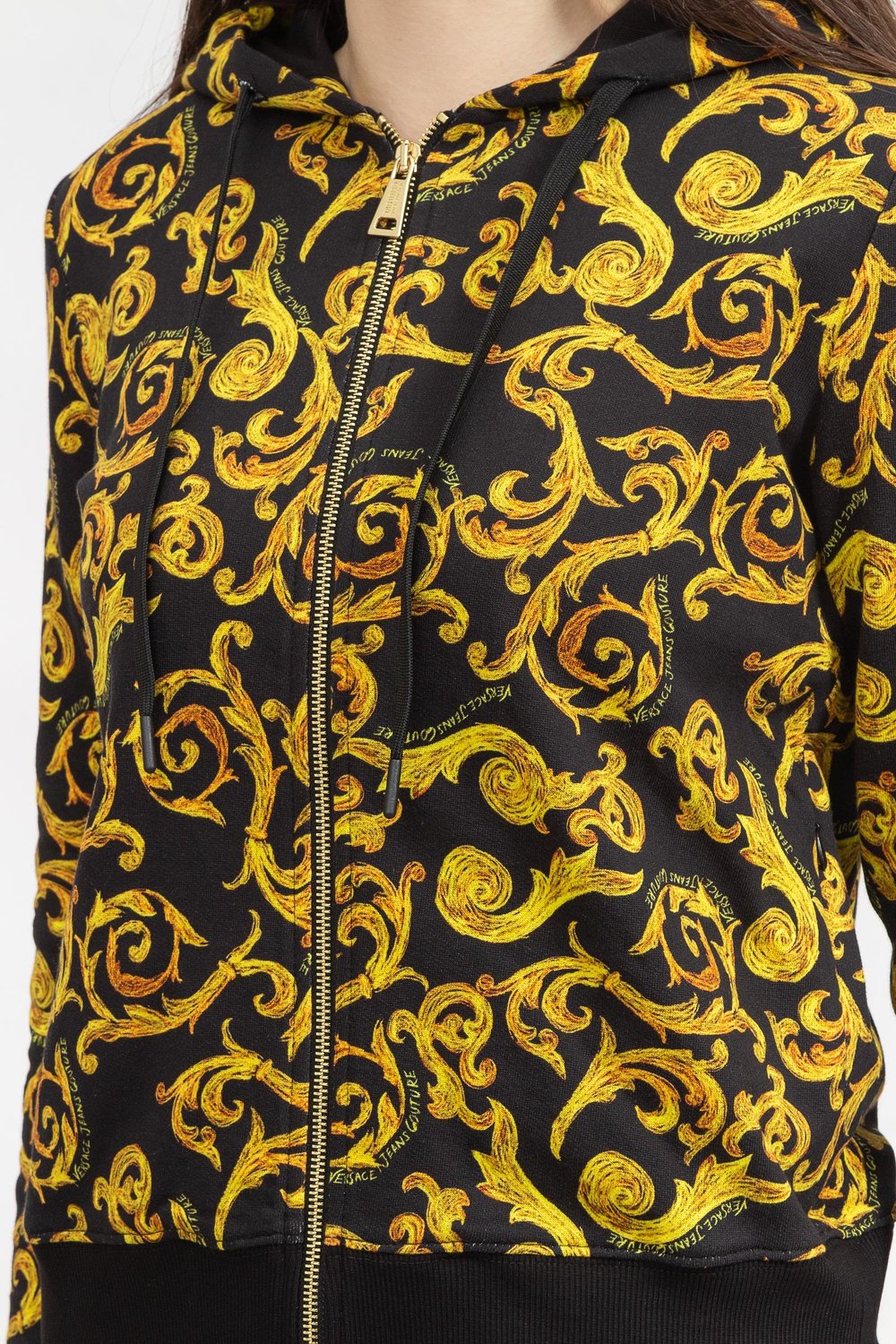 Versace Jeans Couture Kadın Fermuarlı Sweatshirt Siyah