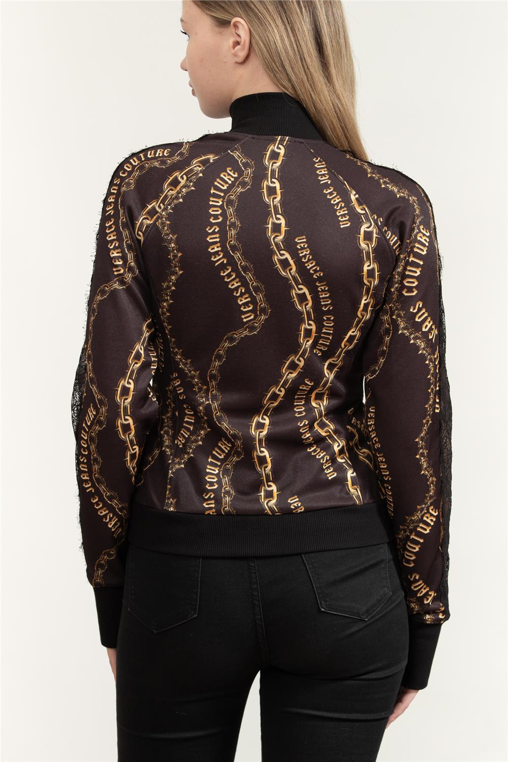 Versace Jeans Couture Kadın Fermuarlı Sweatshirt Siyah