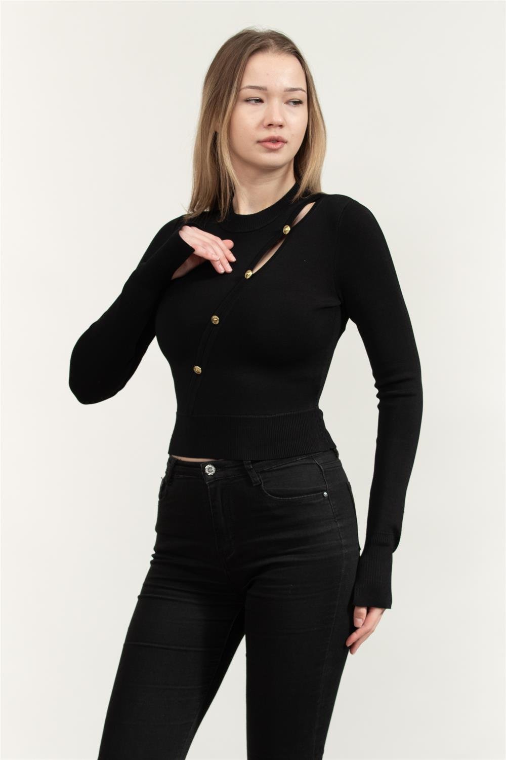 Versace Jeans Couture Kadın Triko Siyah