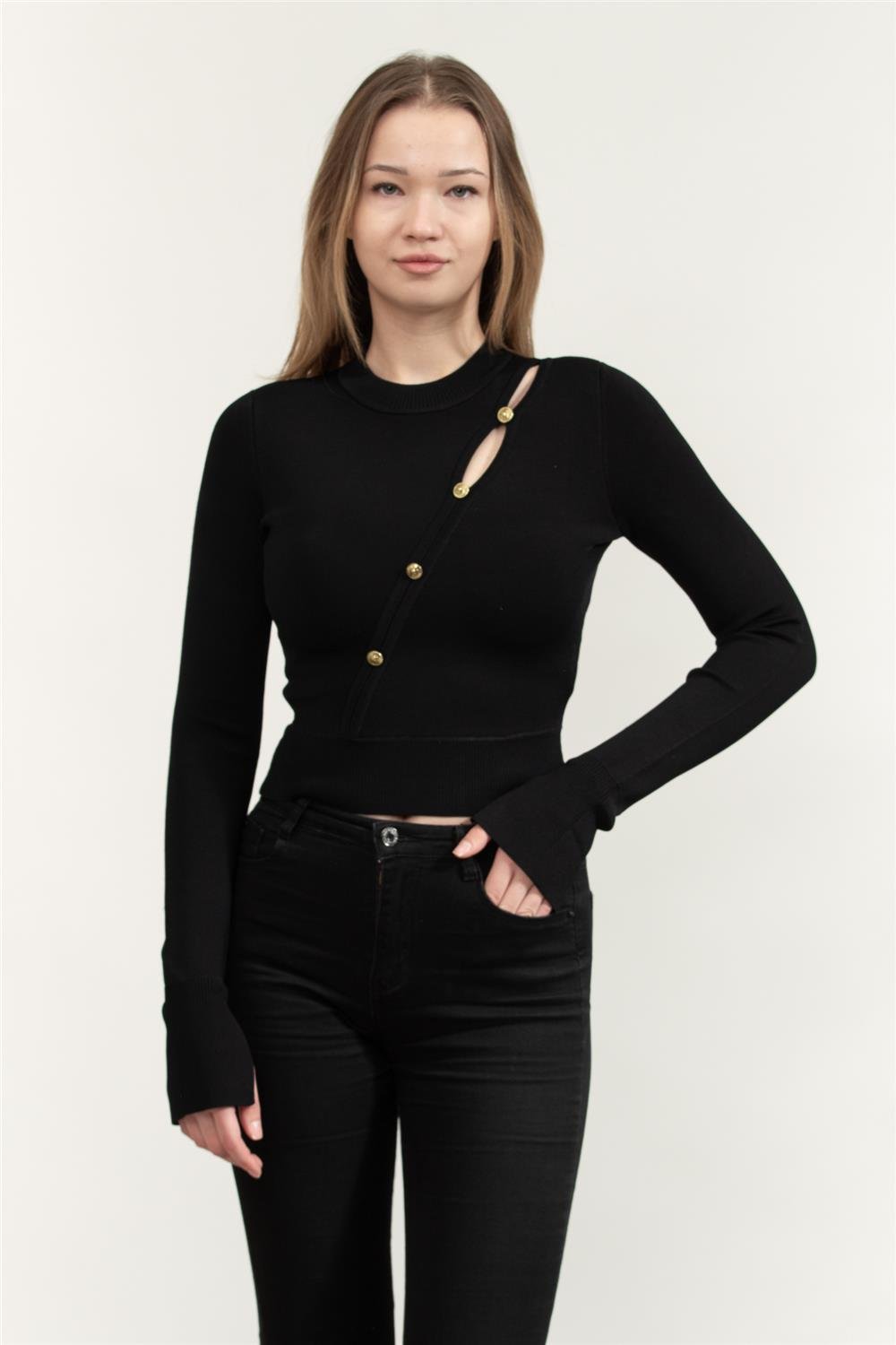 Versace Jeans Couture Kadın Triko Siyah