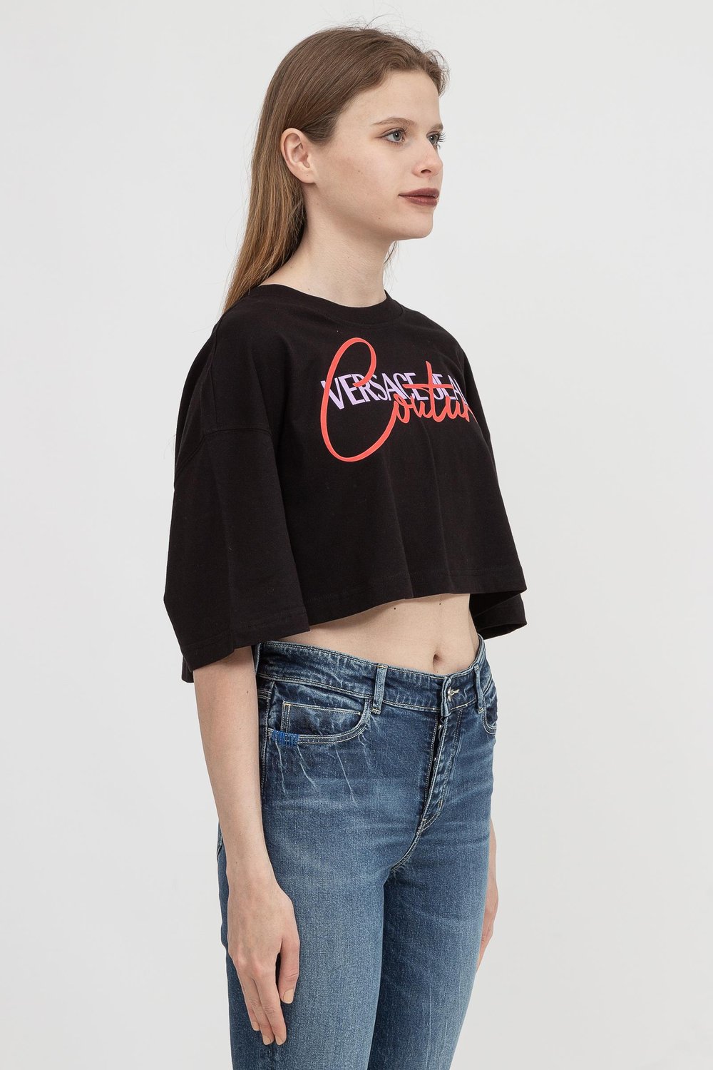 Versace Jeans Couture Kadın Uzun Kollu T-Shirt Siyah