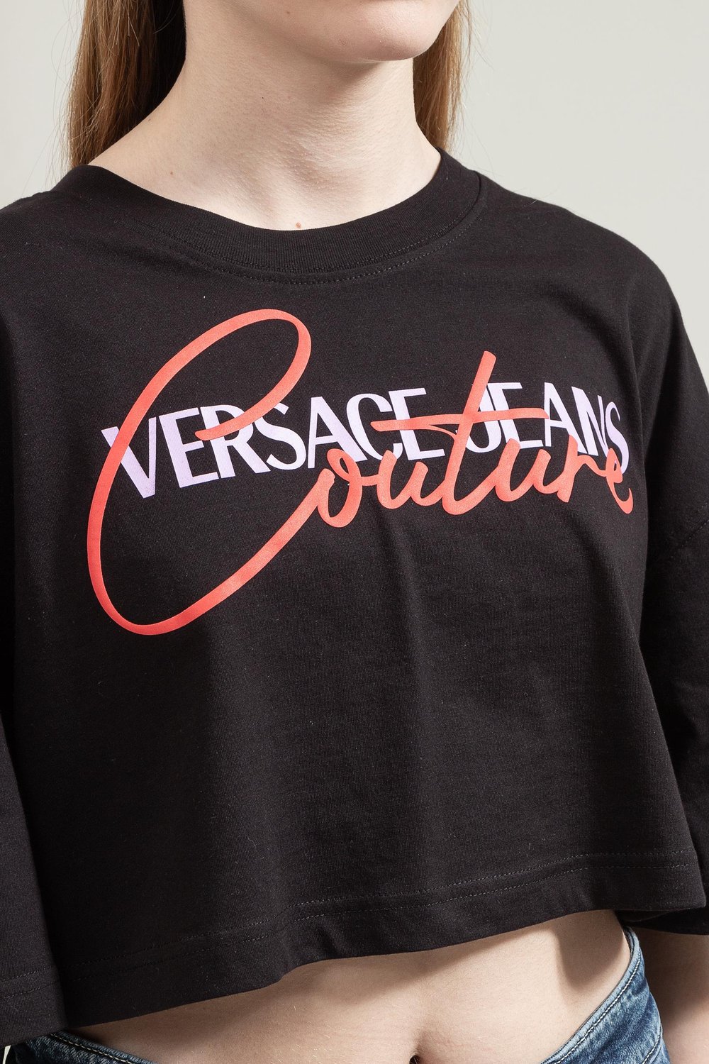 Versace Jeans Couture Kadın Uzun Kollu T-Shirt Siyah