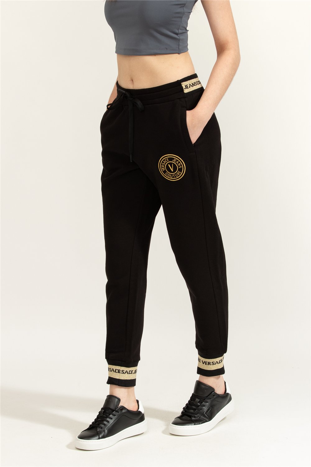 Versace Jeans Couture R Vemblem S Embro Kadın Eşofman Altı Siyah