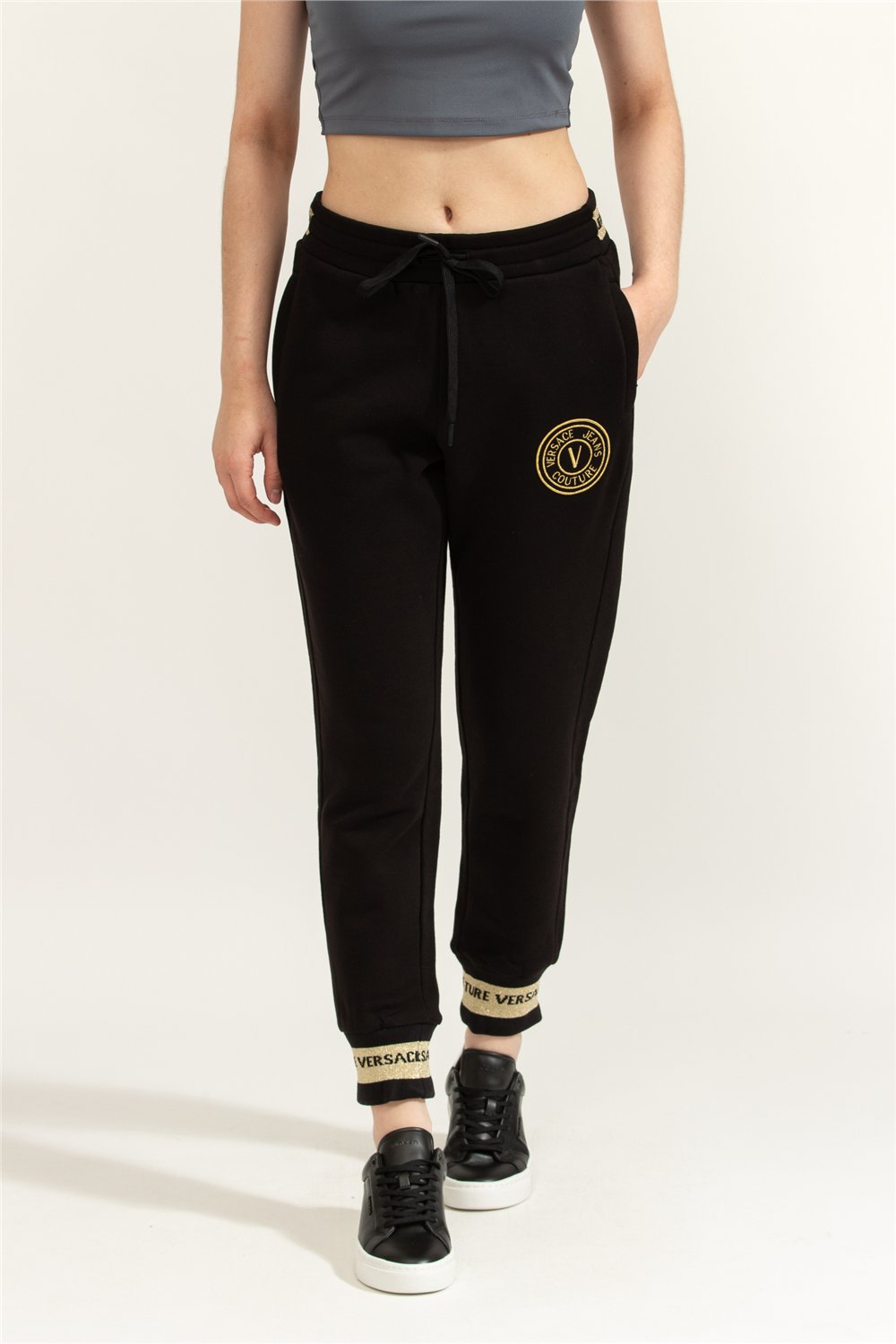 Versace Jeans Couture R Vemblem S Embro Kadın Eşofman Altı Siyah