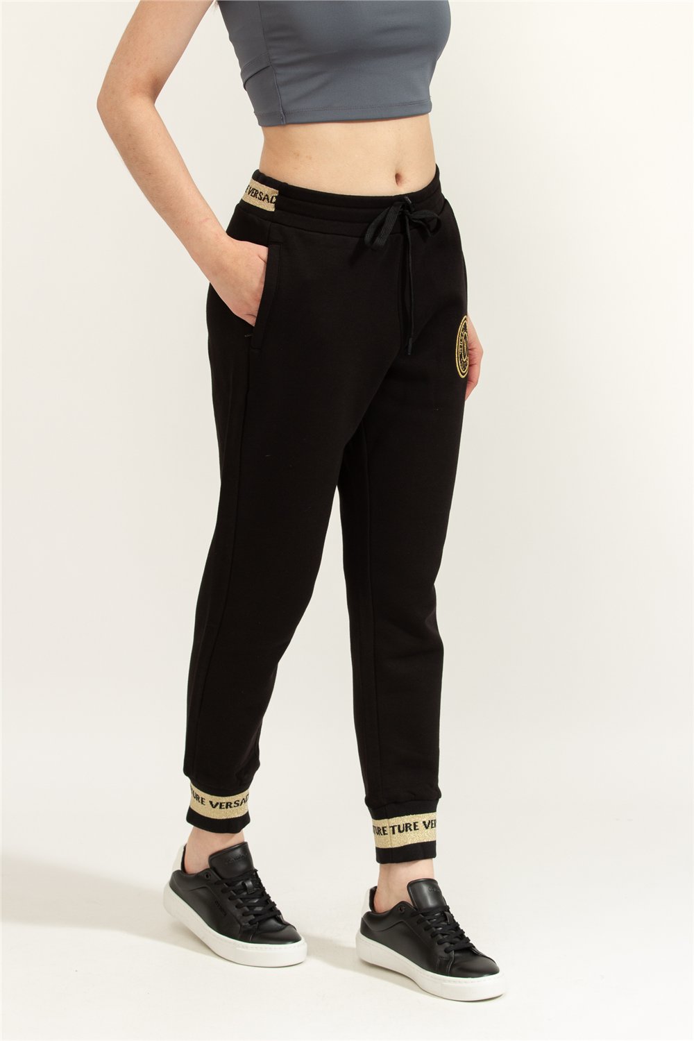 Versace Jeans Couture R Vemblem S Embro Kadın Eşofman Altı Siyah