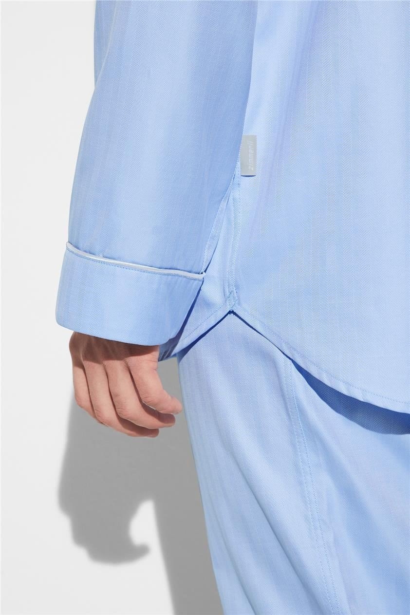 Zimmerli Luxury Jacquard Erkek Pijama Takımı Mavi