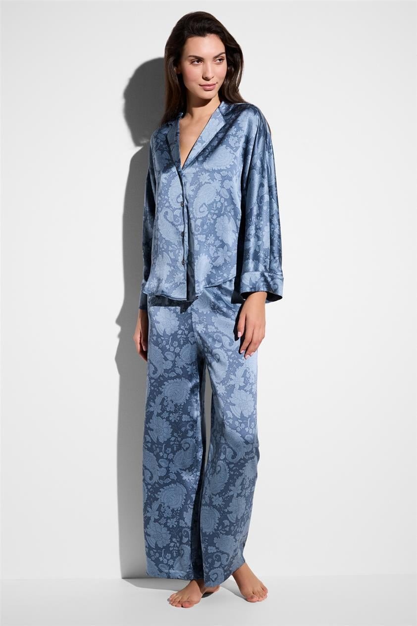 Zimmerli Luxury Silk Kadın Pijama Takımı Mavi