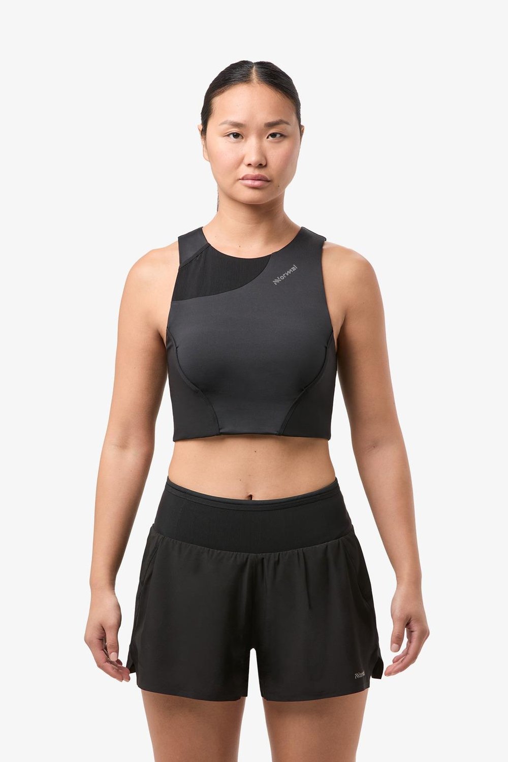 NNormal Trail Cropped Top Koşu Atleti - Siyah