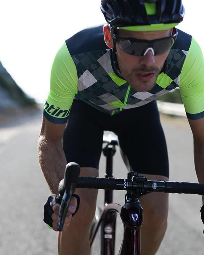 Santini Ironman SS Jersey Erkek Kısa Kol Forma 9I94075RVIS Ironman VIS Design