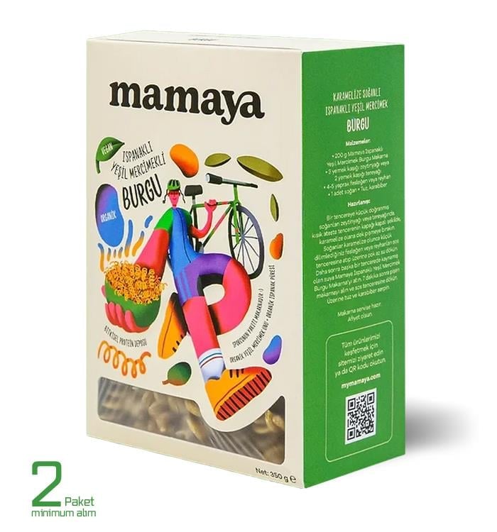 Ispanaklı Yeşil Mercimekli Burgu Makarna