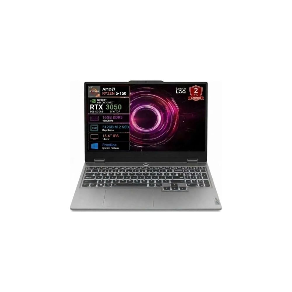 Lenovo LoqE 15ARP10EA33 Amd Ryzen 5 150 64GB 2TB SSD RTX3050 Freedos 15.6