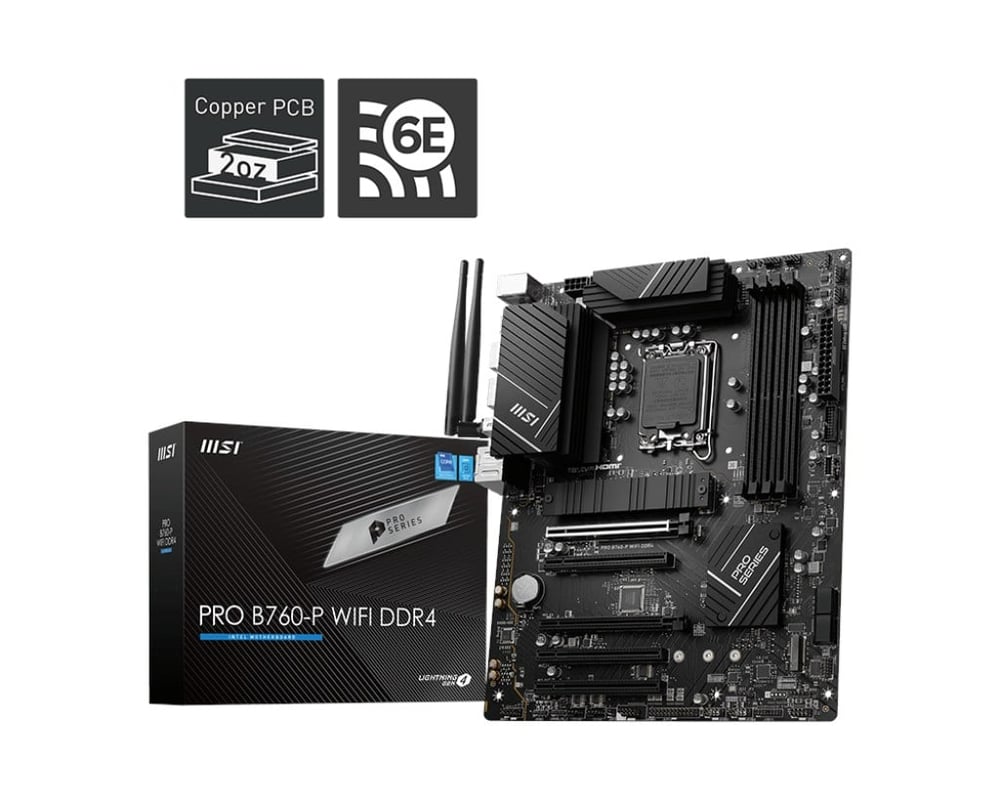 MSI PRO B760-P WIFI DDR4 5333MHZ(OC) DDR4 HDMI DP M.2 1700p 
