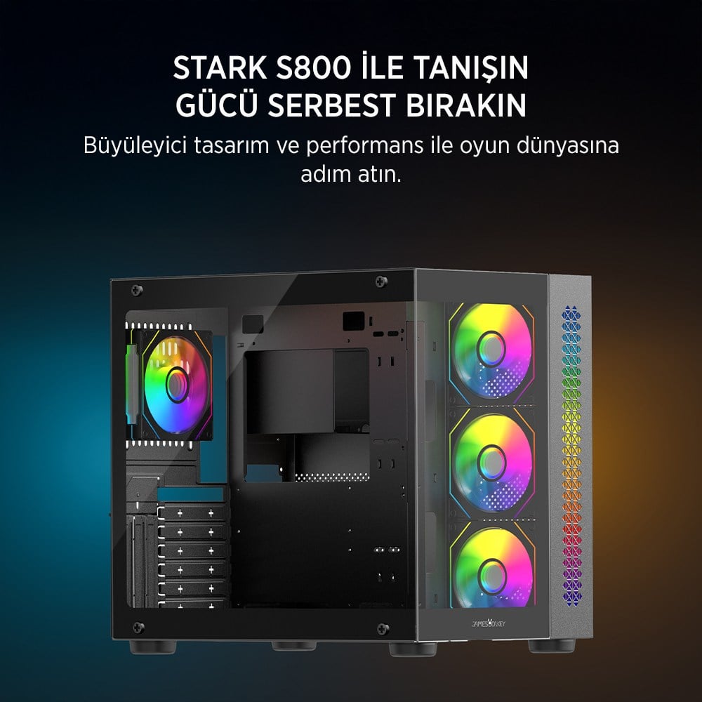 JAMES DONKEY STARK S800 4X ARGB 650W BLACK KASA