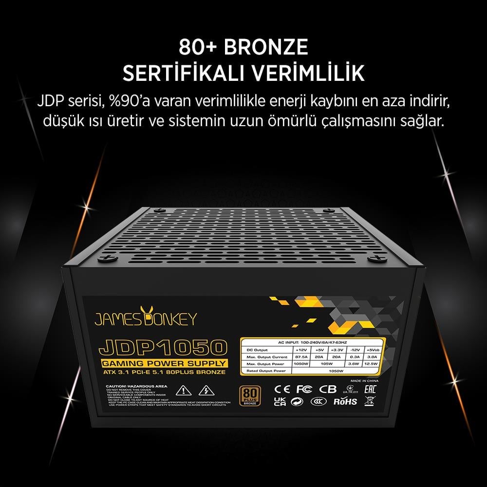 JAMES DONKEY JDP1050 APFC 12CM 80+ BRONZE 1050W PS