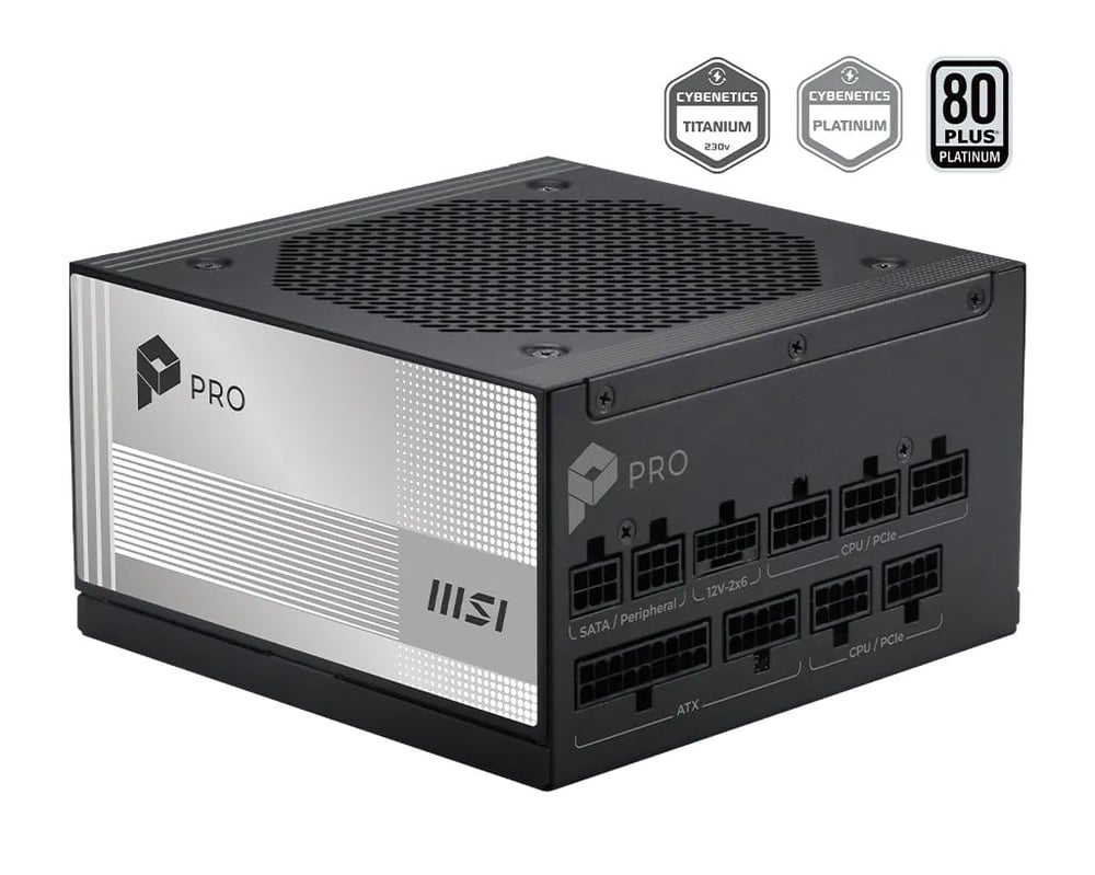 MSI PSU PRO A1000PL PCIE5 1000W 80+ Platinum Power