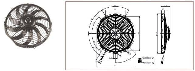 24V 12 KOMPLE YASSI İNCE EMICI AKSİYEL FAN MOTORU ORTA 5702112240008