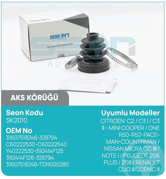 AKS KÖRÜĞÜ İÇ CİTROEN: C2 C3 I C3 II - MİNİ COOPER ONE R50-R52-PACEMAN-COUNTRMAN NİSSAN MİCRA CC III NOTE I PEUGEOT 206 PLUS 208 RENAULT CLİO II SCENİC II