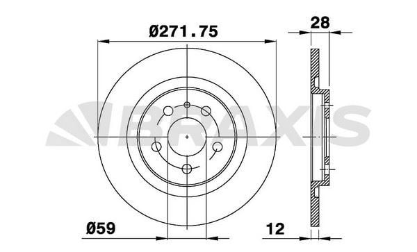 ARKA FREN AYNASI P807 2.0-2.2HDI 02> C8 2.0HDI 2.2HDI 02> ULYSSE 02> (CAP:272 KALINLIK:12X5DELIK)